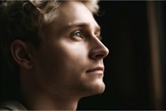 Blond man looking away. Generate Ai Product Image 1