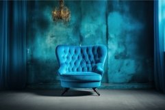 Vibrant Blue armchair. Generate Ai Product Image 1