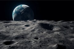 Blue earth moon surface photo cosmos. Generate Ai Product Image 1
