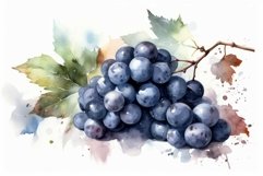 Blue grape watercolor nature. Generate Ai Product Image 1