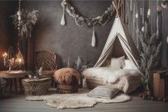 Boho winter room tent. Generate Ai Product Image 1