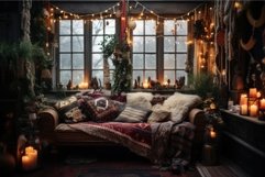 Whimsical Boho winter room tent. Generate Ai Product Image 1