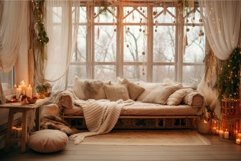 Romantic Boho winter room tent. Generate Ai Product Image 1