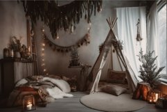 Boho winter room decor. Generate Ai Product Image 1