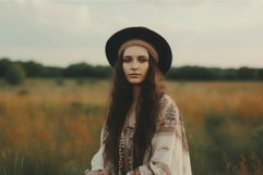 Boho woman field nature. Generate Ai Product Image 1