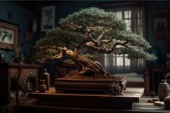 Bonsai art tree room. Generate Ai Product Image 1