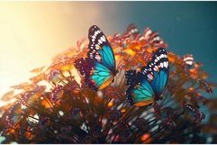 Bouquet iridescent colorful butterfly. Generate Ai Product Image 1