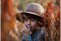 Boy hat autumn portrait fall. Generate Ai Product Image 1