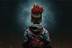 Rebellious Boy mohawk school. Generate Ai Product Image 1