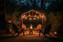 Brazier wooden canopy lights. Generate Ai Product Image 1