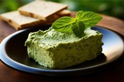 Small Bread plate basil. Generate Ai Product Image 1