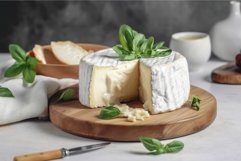 Brie cheese basil organic. Generate Ai Product Image 1