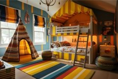 Colorful room kids tent. Generate Ai Product Image 1