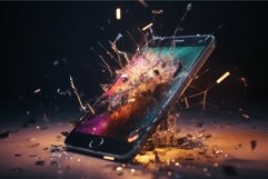 Broken mobile phone. Generate AI Product Image 1