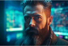 Brutal beard hairstyle virtual. Generate Ai Product Image 1