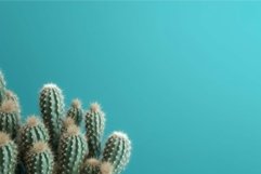 Cactus mockup blue background. Generate Ai Product Image 1