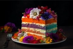 Cake colorful slice. Generate Ai Product Image 1