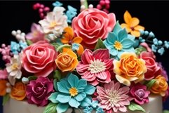 Fluffy Cake colorful slice. Generate Ai Product Image 1