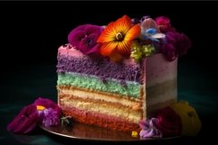 Cake colorful slice layered. Generate Ai Product Image 1