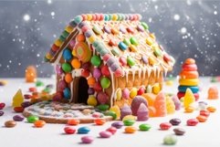 Colorful ginger candy house. Generate Ai Product Image 1