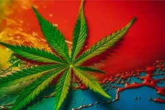 Cannabis colorful paint. Generate Ai Product Image 1