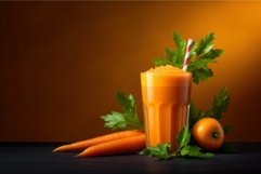 Orange Carrot juice pot. Generate Ai Product Image 1