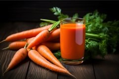 Nutritious Carrot juice pot. Generate Ai Product Image 1