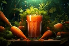 Tangy Carrot juice pot. Generate Ai Product Image 1