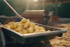 Potatoes cart full food. Generate ai Product Image 1