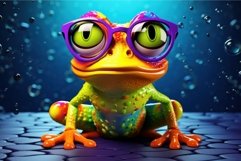 Cheerful Cute colorful frog. Generate Ai Product Image 1