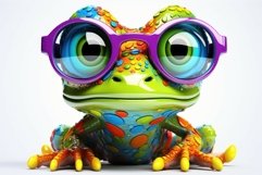 Adorable Cute colorful frog. Generate Ai Product Image 1