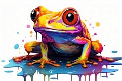 Delightful Cute colorful bright frog. Generate Ai Product Image 1
