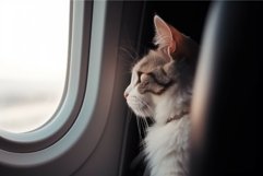 Cat airplane window. Generate Ai Product Image 1