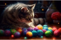 Cat colorful wool. Generate AI Product Image 1
