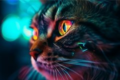 Cyberpunk cat closeup. Generate Ai Product Image 1