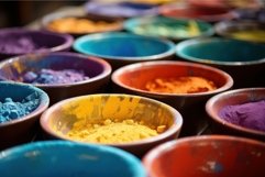 Ceramic bowl with colorful powder. Generate Ai Product Image 1