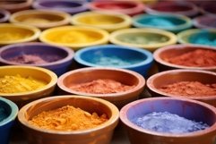 Decorative Ceramic bowl with colorful powder. Generate Ai Product Image 1