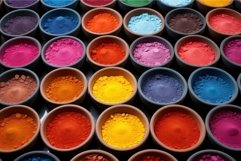 Unique Ceramic bowl with colorful powder. Generate Ai Product Image 1