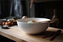 Ceramic white bowl plate. Generate Ai Product Image 1