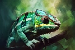 Green chameleon closeup. Generate Ai Product Image 1