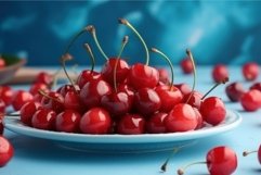 Cherry juicy plate. Generate Ai Product Image 1