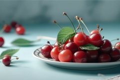 Cherry juicy fruits. Generate Ai Product Image 1