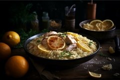 Chicken risotto plate. Generate Ai Product Image 1