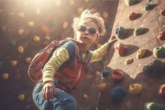 Child rock climbing indoor. Generate Ai Product Image 1