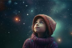 Child starry sky night. Generate Ai Product Image 1
