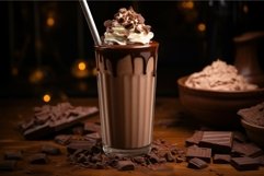 Creamy Chocolate milkshake cream. Generate Ai Product Image 1