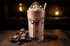 Chilled Chocolate milkshake cream. Generate Ai Product Image 1