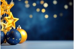 Blue yellow christmas background. Generate Ai Product Image 1