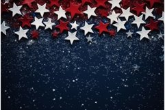 Dark blue red stars christmas background. Generate Ai Product Image 1