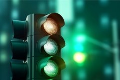City green traffic light. Generate AI Product Image 1